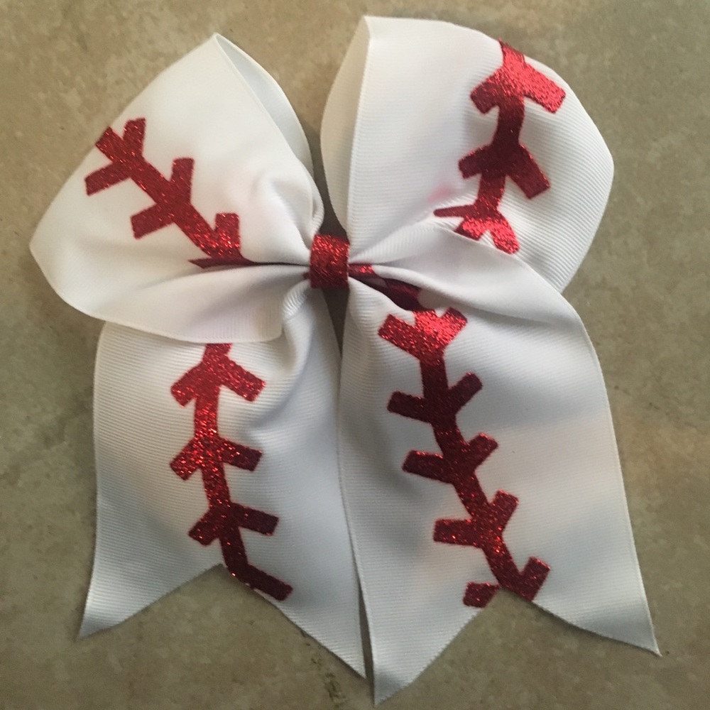 Baseball Glitter Bows